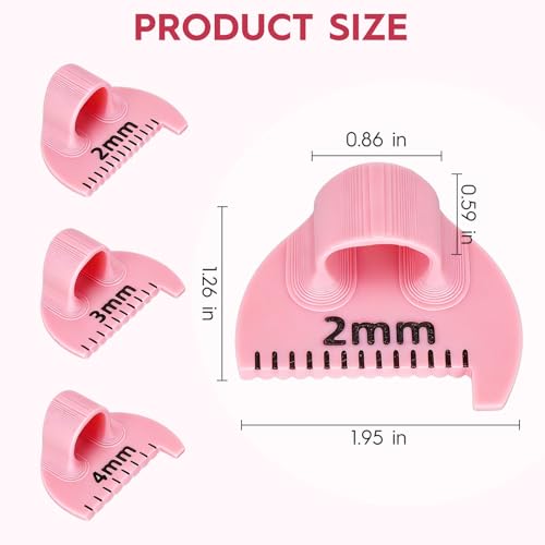 Edge Stitch Lock and Sewing Gauge, 2mm/3mm/4mm Edge Sewing Lockranding Tool, Quilting Templates Rulers Needle Gauge Measuring Seam Gauge for Fabric Straight Stitching(Pink) - color: Pink