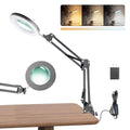 UBeesize 10X Magnifying Glass with Ring Light and Clamp for Desk