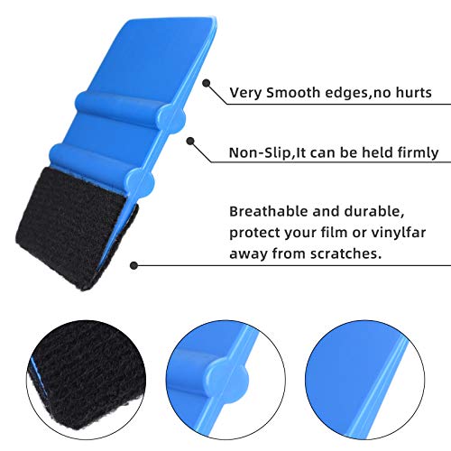 Durable Black Felt Edge Vinyl Squeegee Tool 4-Inch (Pack of 3)