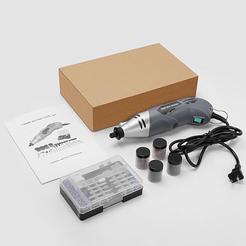 160W Rotary Tool Kit with 195pcs Accessories, Variable Speed, Corded Electric Multifunctional Tool For DIY Crafts, Wood Carving, 3D Printer & Jewelry Making Sanding, Polishing, Drilling