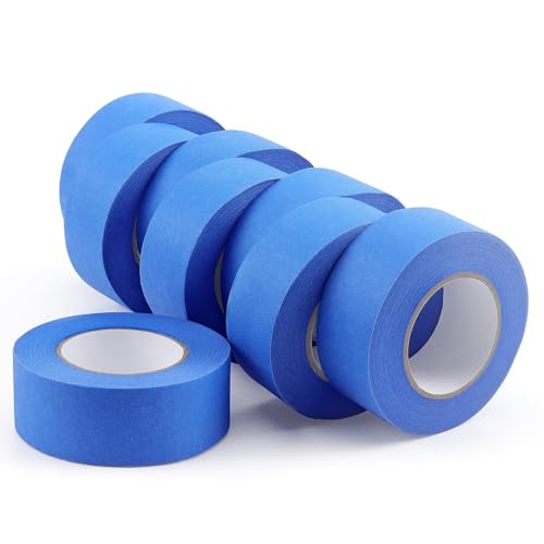 LONGKEY Painters Tape Blue Masking Tape 1 Inch X 20 Yards, 8 Rolls - color: 8 Roll x1 Inch, Blue