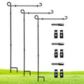 3 Pack Garden Flag Stand Holder Pole, Proof Metal Paint Yard Flag Stand - color: 3Pack Flagpole, size: 12x18 Inch