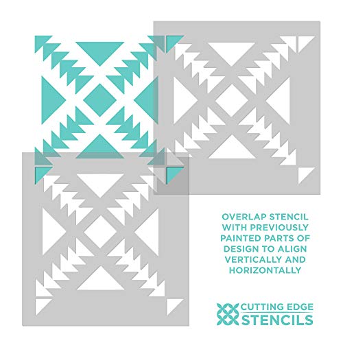 Aztec Tile Stencil - Tile Stencils for Painting Tile Floor - Reusable Tile Stencils for Linoleum and Cement Floors - Paint Your Old Tile and Save - Stencils for Painting Floors (Medium 8"x8") - size: Medium (8"x8")