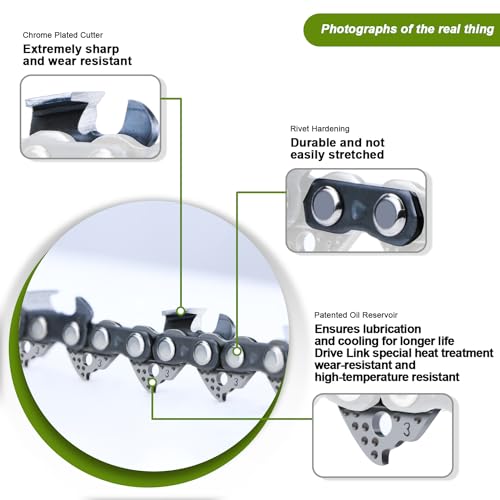 3 Pack 24 inch Chainsaw Chain 84 Drive Links 3/8" Pitch .050" Gauge - size: 24" 84DL 3/8" .050" ×3 Pack