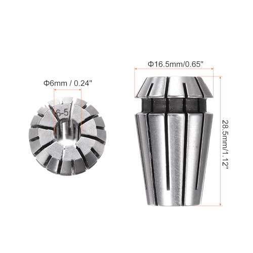 uxcell 2 Pcs ER16 6mm Spring Collet Chuck High Precision 0.015mm for CNC Engraving Machine Lathe Milling Tool - size: 6mm