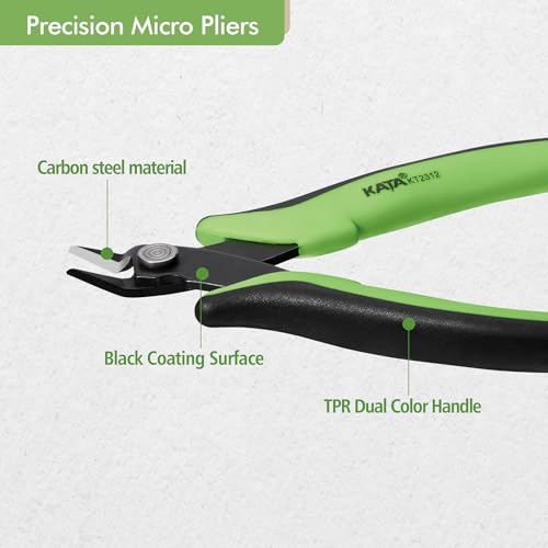 KATA Mini Flush Cutters, 5 Inch Precision Wire Cutter Plier for Electronics - color: 1 Pack 5" Green