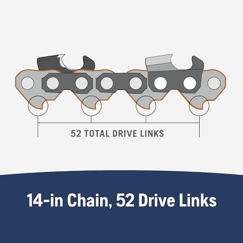 Husqvarna X-Cut S93G 14 Inch Chainsaw Chain, 2 pack, 3/8" mini Pitch, .050" Gauge, 52 Drive Link Chainsaw Blade Replacement, Pre-Stretched and Low Kickback, Gray