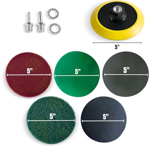 5in Wet Dry Sanding Disc Kit for Drill and Angle Grinder, 80 to 5000 Grit