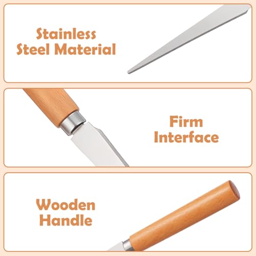 PACKOVE 2pcs Fettling Knife Wooden Handle Clay Carving Tool