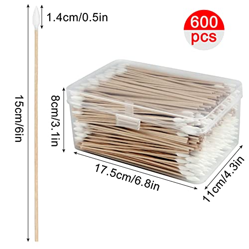 Eyxformula Pointed Gun Cleaning Swabs, 6 Inch Sturdy Bamboo Sticks, 600 Pcs - color: 600 ct pointed