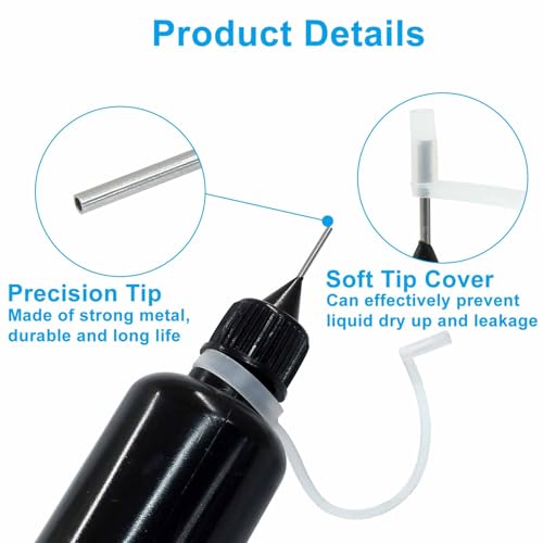 Zorfeter 10 Pcs 30ml Black Precision Tip Applicator Bottles - size: 30 ml