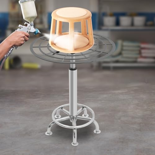 Spray Paint Rack, 23.6-31.5in 176.37lbs Rotating Paint Platform Rack Multi-Angle Lacquer Bench Adjustable Paints Spraying Stand Elevated Airbrush Table for Automotive Crafts Carving