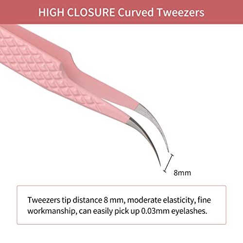 Eyelash Extension Tweezers FADLASH Volume Lash Tweezers Precision Curved Tip Lash Extension Tweezers Isolation & Volume Techniques Professional Application Tools - size: J Tweezers