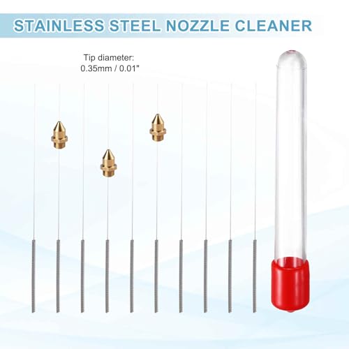 MECCANIXITY 20Pcs 3D Printer Nozzle Cleaning Kit Precision 0.35mm Stainless Steel Cleaner Needles for 3D Printer Clog Removal, Maintenance - size: 0.35mm
