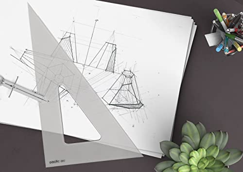Pacific Arc's Scholastic Triangle - 4 inch - Smoke - 30/60 Angle - Polystyrene - Inking Edge - Technical Drawing Tools, Drafting, Architect and Engineering. - style: 4 inch, 30/60