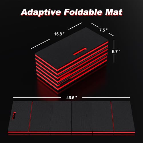 Thick Mechanic Mat Foldable EVA Kneeling Pad with Magnetic Tool Slot - color: Black & Red, size: 15.8"W