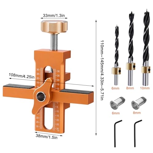 Cabinet Door Installation Jig, 2-in-1 Mounting Tool, Orange - color: Orange