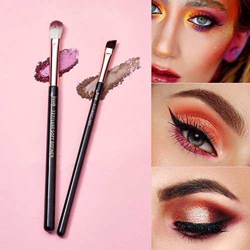 Jessup Eye Makeup Brushes Professional Eyeshadow Brush Set 15pcs T157 - color: C-Rose Gold/Pearl Black