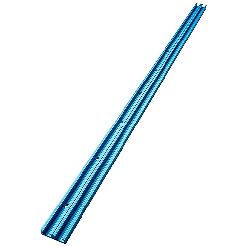 POWERTEC 71665 36" Double-Cut Profile Universal T-track with Predrilled Mounting Holes, Laser Engraved Center Scale – Dual Purpose Track for Woodworking, Drill Press Table, Table Saw Sled & Workbench - size: 36" Dual T-slot Track w/ scale (1PK)