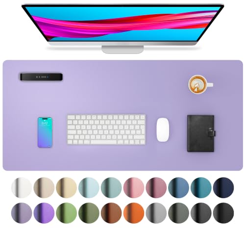 Aothia Faux Leather Desk Mat (Light Purple, 23.6" x 13.7") - color: Light Purple, size: 23.6" x 13.7"