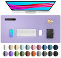 Aothia Faux Leather Desk Mat (Light Purple, 23.6" x 13.7") - color: Light Purple, size: 23.6" x 13.7"