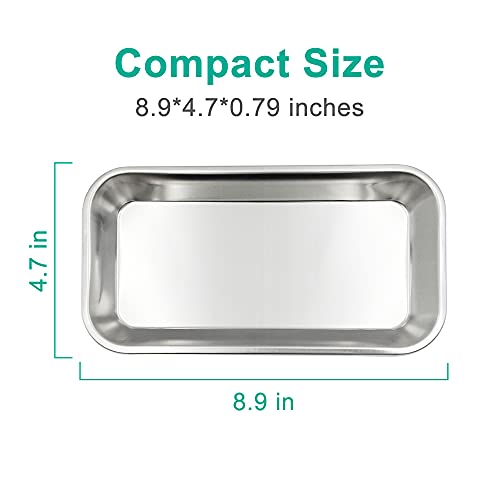 Yzurbu 6pcs Metal Tray, Stainless Steel Small Tray for Tattoo, Resin, Bathroom, Lab Instrument Supplies - size: 6pcs