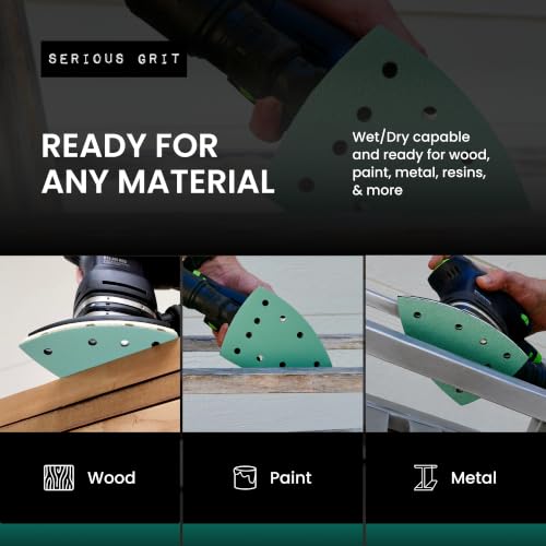 Serious Grit - 4" x 6" Delta P40 Grit Sanding Sheets - 25 Pack Box - size: 40 Grit