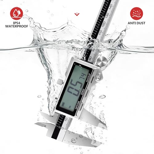 Rechargeable Caliper 8 inch with Large LCD Display - size: 0-8"