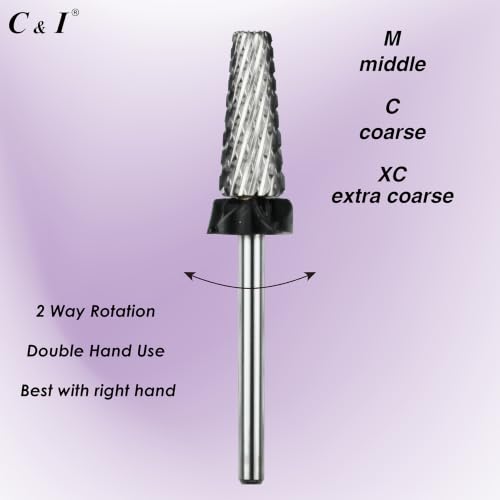 C & I 5 in 1 Nail Drill Bit for Nail Techs Remove Acrylic & Gel, XC - color: Black