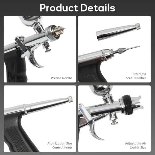 Colima Airbrush Kit, Advanced Series Dual Action Airbrush with 0.6mm Needle - color: Upgrade Trigger Airbrush Kit