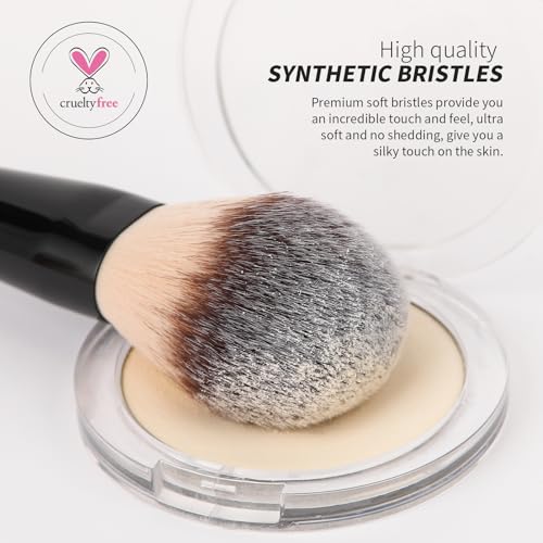 DUcare Foundation Brush Contour Bronzer Makeup Brush Double Ended Sculpting Brush for Blending Liquid Powder Concealer Cream Cosmetics Blush Buffe Black - color: B01