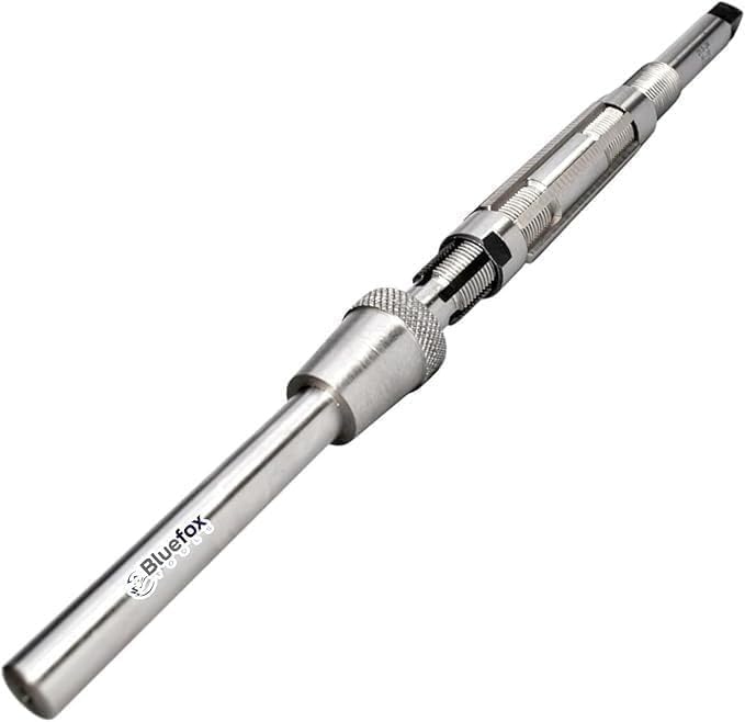 H8 Adjustable Hand Reamer with Solid Pilot | 23/32"-25/32" (18.3 – 19.8 mm) | High Speed Steel King Pin Reamer | Floating Pilot Sleeve | Precision Line Reaming Tool - size: H8 Adjustable Hand Reamer