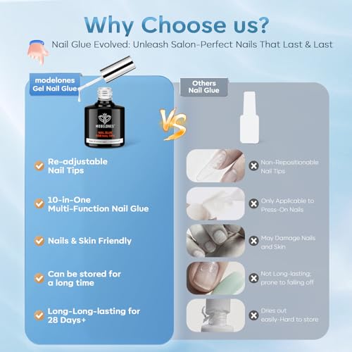 modelones 10 in One X Nail Gel Glue Gel Base Coat Brush On Nail Polish - color: D-Clear-1