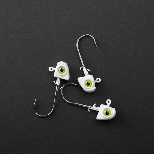 Fish Eye Swimbait Fishing Jig Heads for Bass Fresh&Saltwater - color: White-10Pack, size: 1/4oz