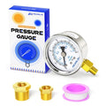MEANLIN MEASURE 0~15Psi Dry Low Pressure Gauge Stainless Steel 1/" NPT 2" FACE DIAL Waterproof for Water Oil Air Well Pump Tank Tire Pressure Test Lower Mount, with 1/4" NPT and 3/8" NPT Hex Bushing - size: 0-15Psi