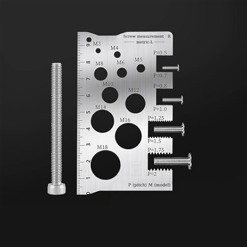 Stainless Steel Double-Sided Bolt Gauge Card,Thread Measuring Tool,Metric Thread Checker Portable Bolt Sizing Tools for Mechanics, Engineers, DIY Projects
