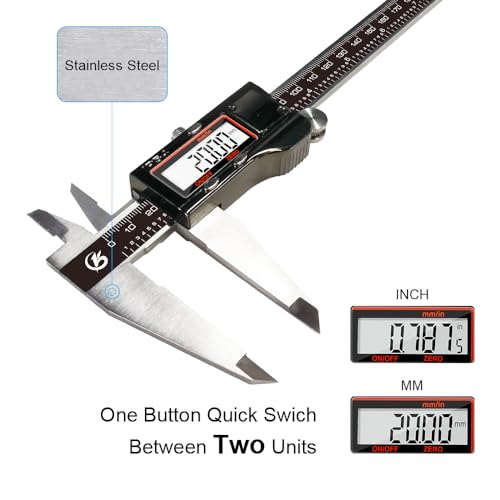Digital Caliper 12 Inch, 12" Measuring Tool Stainless Steel Micrometer IP54 - color: Black, size: 12 Inch