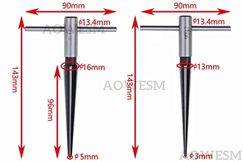 AOWESM Guitar Tapered Reamer Set — 3–13 mm & 5–16 mm (2-Piece Set)