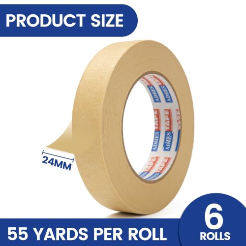 ADHES BrownMasking Tape Painter Tape 24mm x 50m - color: Brown, size: 24mm x 50m