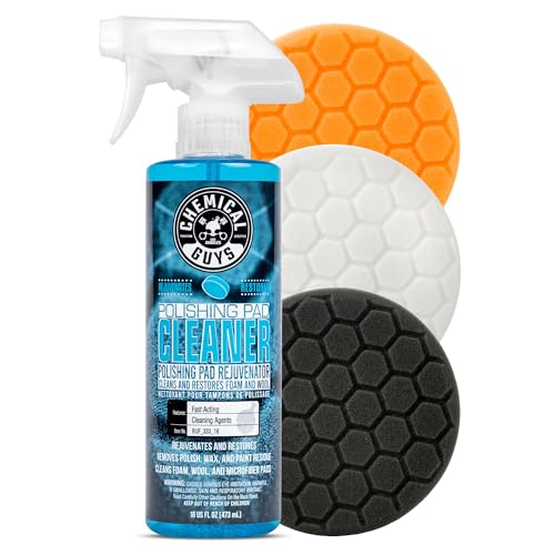 Chemical Guys, Hex-Logic Buffing Pad Sampler Kit with Cleaner, 6.5 in, 4-Pc - size: 6.5"