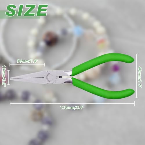 SPEEDWOX 5" Flat Nose Pliers, Mini Duck Bill Pliers for Jewelry Making Bead - style: Mini Curved Nose Pliers Serrated Jaw