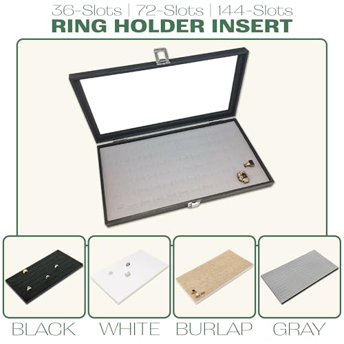 The Display Guys 2-Pack 72-Ring Jewelry Tray Insert, White - color: White, size: Ring Slots - 72