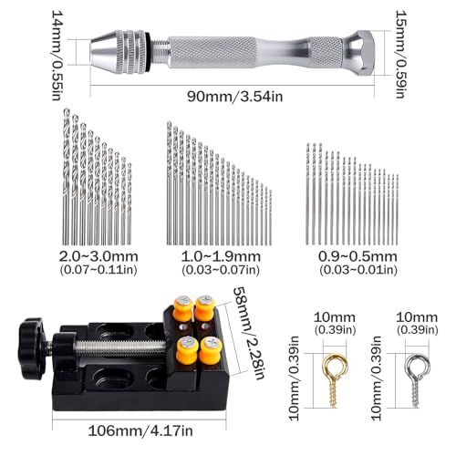 112 Pcs Precision Pin Vise Hand Drill, 3 Jaw Manual Drill SDZKQ-01