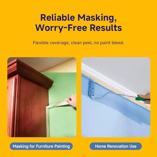 Masking Tape, 2 in x 55 Yards 1 Roll(Total 55 Yards)-Medium Adhesion White Painters Tape for Spray Painting, Arts & Crafts, Home DIY - size: 1Roll* 2 inch*55Y