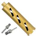 5" Dry Core Drill Bits for Cured Concrete with Rebar Brick Block Masonry etc 12.2in/310mm Drilling Depth，10mm Diamond Segment Height，2 Adapters - size: 5 inches