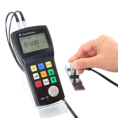 YUSHI UM1 Series UM-1D Handheld Portable Ultrasonic Thickness Gauge Tester Meter 0.03'' to 12'' / PT-08 Probe/Transducer P-E & E-E (echo-echo) Through Paint & Coatings - style: UM-1D