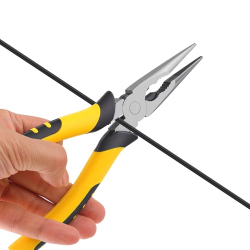 8-Inch Premium Needle Nose Pliers, Wiojided HCS Precision Long Nose Pliers