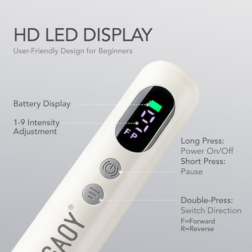 GAOY Cordless Nail Drill, Electric Nail File with LED Display, Milky White