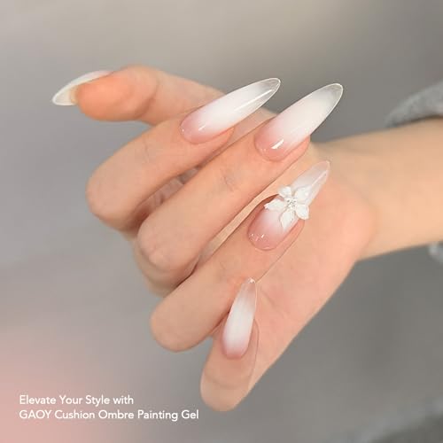 GAOY Cushion Ombre Painting Gel with Sponges, White - color: White