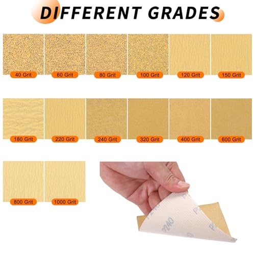 16 Pcs 40 Grit Sandpaper 4.5x5.5 Inch Sand Paper Alumina Abrasive - size: 4.5 x 5.5 Inch(40 Grit)